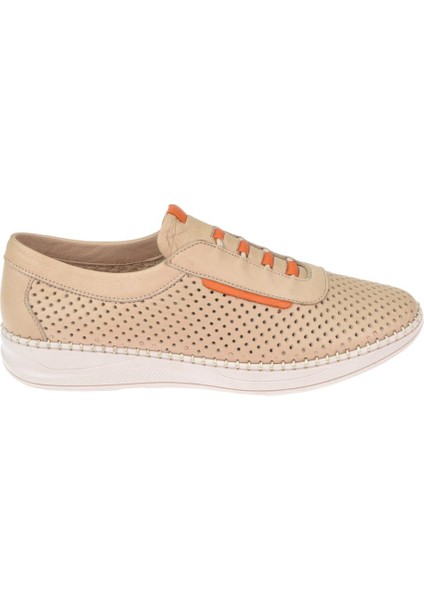 Hakiki Deri Delikli Comfort Kadın Ayakkabı VOY-9549 BEJ fiyatları