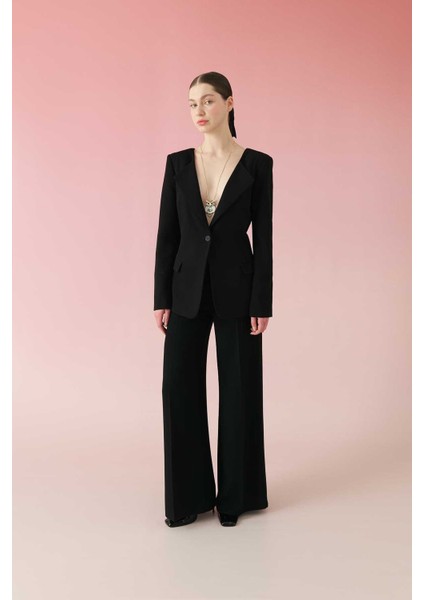 Sırt Dekolteli Blazer Ceket Siyah Y2416011_001 modelleri