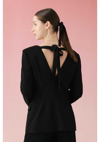 Sırt Dekolteli Blazer Ceket Siyah Y2416011_001 fırsatları