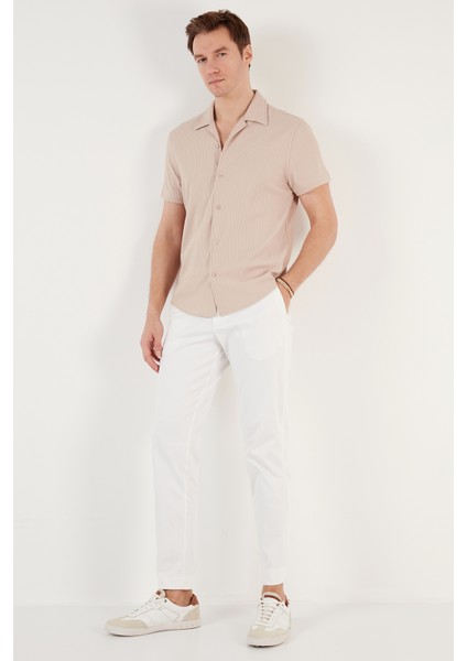 Pamuk Karışımlı Apaş Yaka Kısa Kollu Regular Fit Gömlek Erkek Gömlek CF24S115882 fırsatları