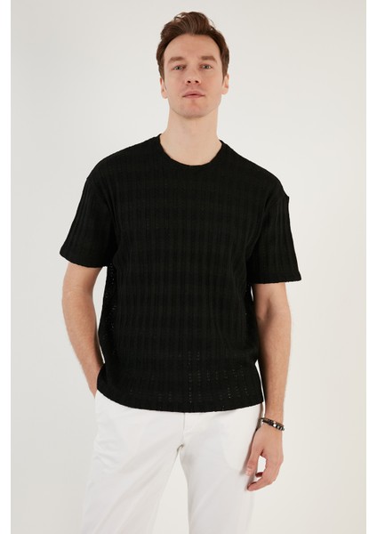 Pamuk Karışımlı Bisiklet Yaka Regular Fit T Shirt Erkek T Shirt CF24S218001 modelleri