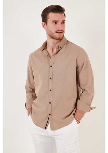 Regular Fit Düğmeli Yaka % 100 Pamuk Gömlek Erkek Gömlek Cf20S111871 fiyatları