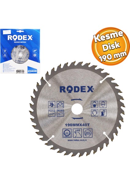 Ahşap Mdf Mobilya Tahta Sunta Dolap Kesme Testeresi Metal Elmas Testere 190 mm 40 Diş