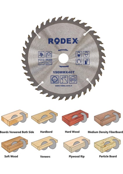 Ahşap Mdf Mobilya Tahta Sunta Dolap Kesme Testeresi Metal Elmas Testere 190 mm 40 Diş