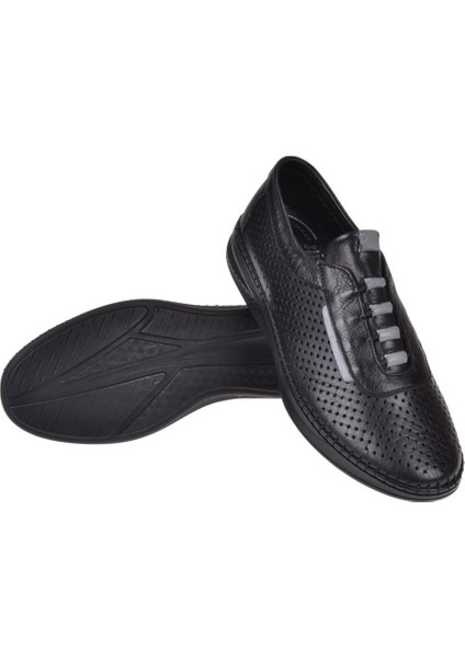 Hakiki Deri Delikli Comfort Kadın Ayakkabı VOY-9549 SİYAH indirimleri