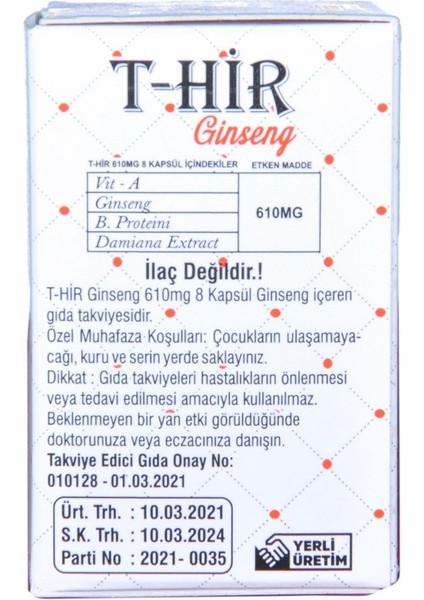 T-Hir Ginseng 8 Kapsül