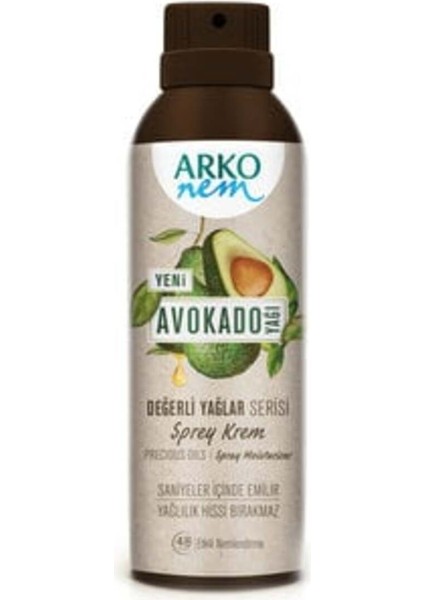 Değerli Yağlar Içeren Nemlendirici Sprey Krem Avokadolu 150ML;;KREM1212006