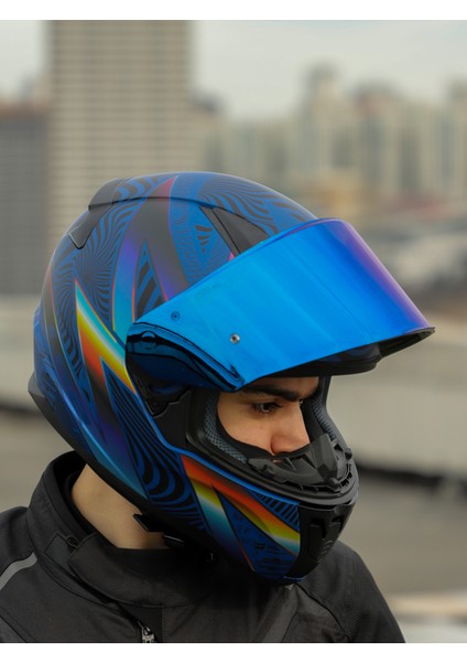 Rapıd 2 Optık Mat Mavi-Mor Kask fırsatları