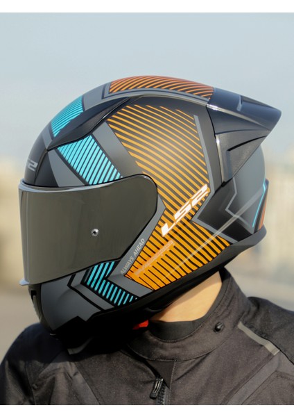 Rapıd 2 Race Extra Mat Gri-Neon Turuncu Kask