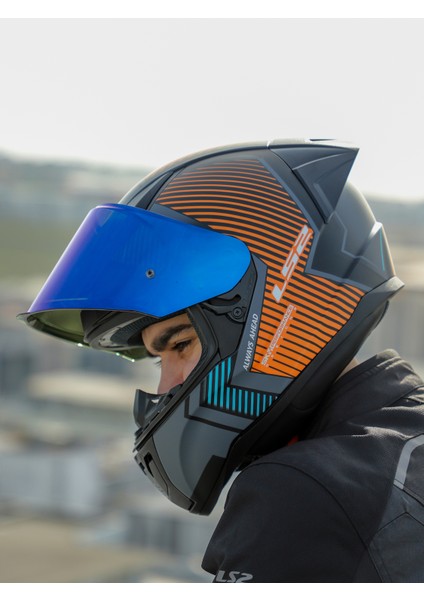 Rapıd 2 Race Extra Mat Gri-Neon Turuncu Kask