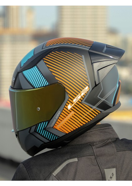 Rapıd 2 Race Extra Mat Gri-Neon Turuncu Kask