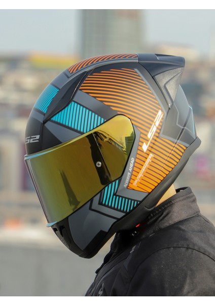 Rapıd 2 Race Extra Mat Gri-Neon Turuncu Kask