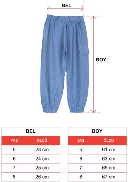 Indigo Renk Kız Çocuk Pantolon