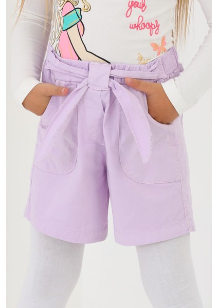 Lila Renk Kız Çocuk Sort modelleri