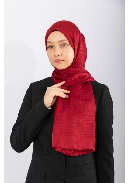 Ithal Ipeksi Jakar Geometrik - Bordo