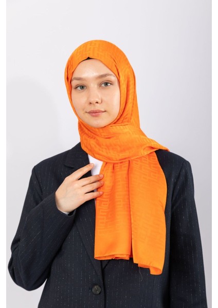 Ithal Ipeksi Jakar Geometrik - Orange
