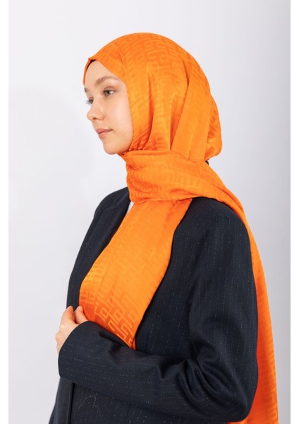 Ithal Ipeksi Jakar Geometrik - Orange fırsatları