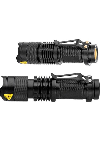 Mini El Feneri 2000 Lümen Cree Q5 LED Torch AA/14500 Ayarlanabilir Zoom Odak Torch Lambası Penlight Su Geçirmez Dış Mekan (Yurt Dışından)