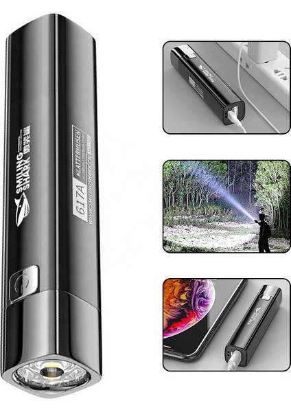 Mod Süper Parlak LED El Feneri 1200 Mah Gece Sürüş Kamp LED Işık Için USB Şarj Kablosu ile (Yurt Dışından)