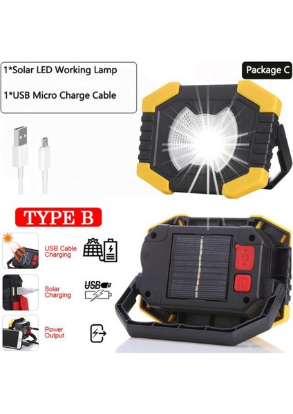 100W LED Çalışma Işığı 180 Derece Ayarlanabilir Fenerler Dahili Pil Spot Şarj Edilebilir Açık Kamp Lambası Torch (Yurt Dışından)