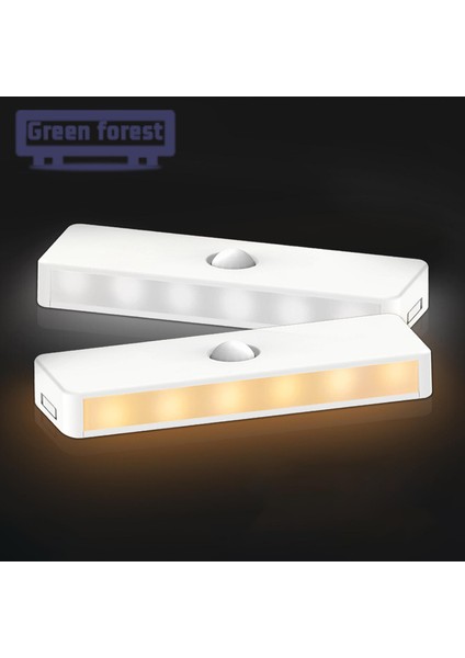 Yeşil Orman LED Gece Lambası Şarj Edilebilir USB Merdiven Otomatik Açma/kapama LED Indüksiyon Lambası (Yurt Dışından)