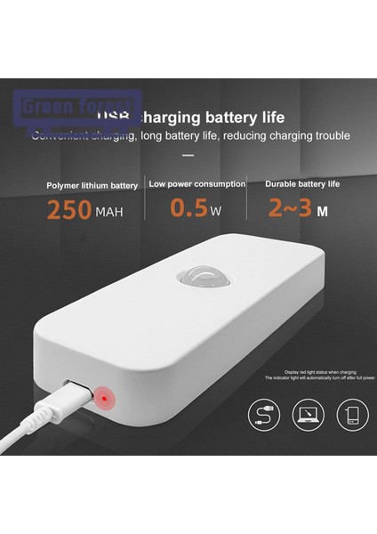 Yeşil Orman LED Gece Lambası Şarj Edilebilir USB Merdiven Otomatik Açma/kapama LED Indüksiyon Lambası (Yurt Dışından)