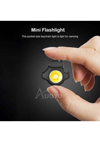 Auoyo Mini Işık Çalışma Işığı Taşınabilir Cob Cep Lambası Çok Fonksiyonlu Parlama Cob Anahtarlık Işık USB Şarj Lambaları Güçlü Manyetik Onarım Çalışması Açık Kamp Işığı (Yurt Dışından)