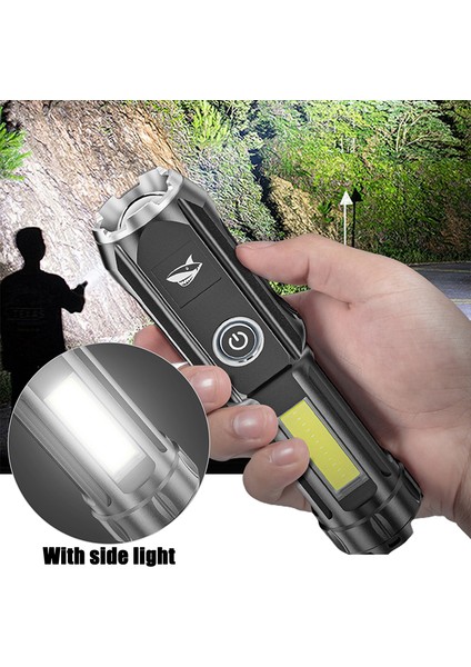 USB Şarj Edilebilir LED El Feneri Mini Cob Torch, Kuyruk Mıknatıslı Su Geçirmez Zoom Creek (Yurt Dışından)