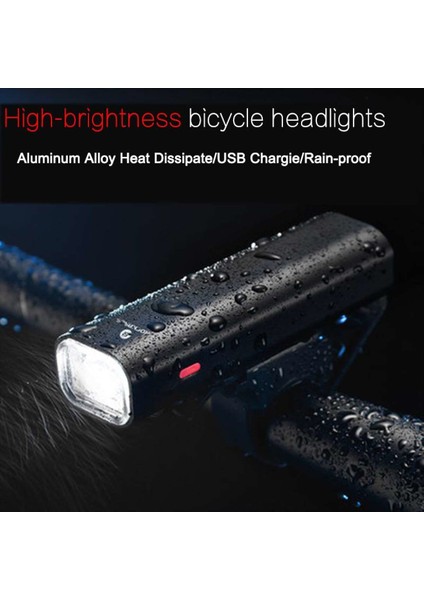 Bisiklet Işığı Yağmur Geçirmez Ön Işık + Arka Lambaları Seti USB Şarj Edilebilir LED 2000MAH Mtb Ön Lamba Far Alüminyum Ultralight El Feneri Bisiklet Işığı (Yurt Dışından)