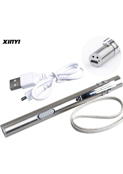 USB Şarj Edilebilir LED El Feneri Yüksek Kaliteli Güçlü Mini LED Torch Xml Su Geçirmez Tasarım Kalem Metal Klipsli Asılı (Yurt Dışından)