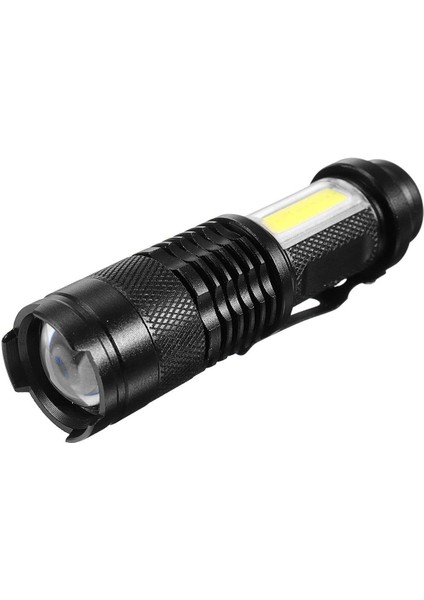 Zoom 10000 Lm Q5 + Cob LED Mini El Feneri 14500 4 Modlu Cep Feneri (Yurt Dışından)