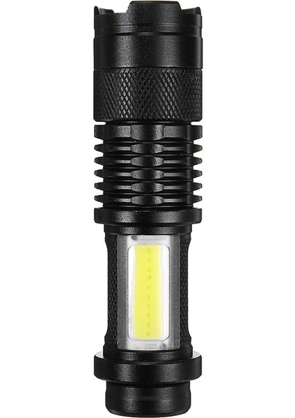 Zoom 10000 Lm Q5 + Cob LED Mini El Feneri 14500 4 Modlu Cep Feneri (Yurt Dışından)