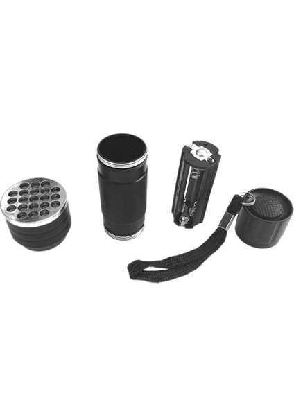 21 LED Uv El Feneri Torch Işığı 395NM Ultra Violet Işık Uv Lamba Torch - Siyah (Yurt Dışından)