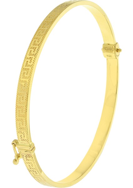 14 Ayar Altın Italyan Model Desenli Kelepçe