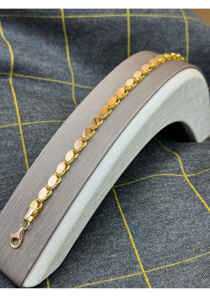 14 Ayar Altın Pullu Halep Bileklik 4mm Altın Pullu Bileklik