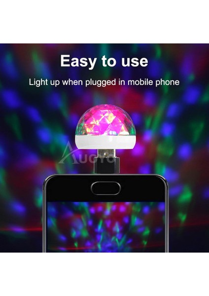 Auoyo Mini Disko Topu Parti Işıkları LED Sihirli Sahne Işığı Ses Aktif Mini USB Araba Ampul Dj Ktv Club Bar Partisi Için 4W Renkli Işık Tüm Cep Telefonları Için Uygun (Yurt Dışından)