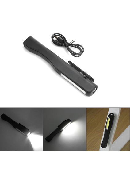 Kompakt Kalem Tipi Cob LED El Feneri USB Şarj Manyetik Çalışma Işığı Lamba-Siyah (Yurt Dışından) modelleri