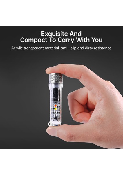 Mini Anahtarlık LED El Feneri Taşınabilir Cep Çalışma Işığı USB Şarj Edilebilir Lamba Floresan Manyetik Uyarı Kamp El Feneri (Yurt Dışından)