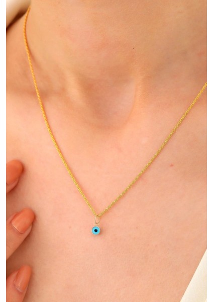 14 Ayar Altın Mini Gözlü Halat Burgu Zincir Kolye Kadın fiyatları