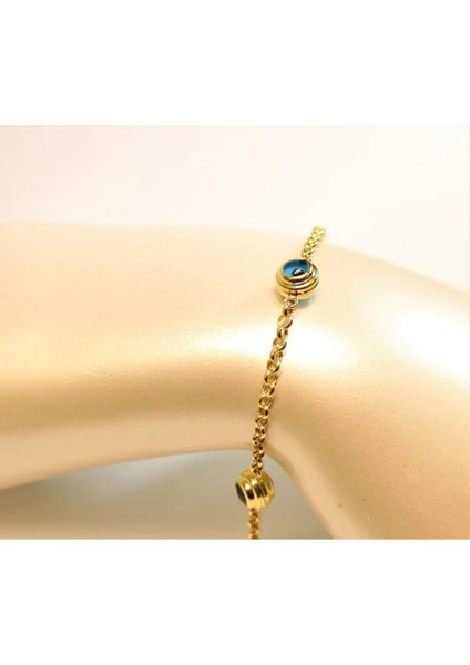 Altın Nazar Boncuklu Bileklik 14 Ayar fırsatları