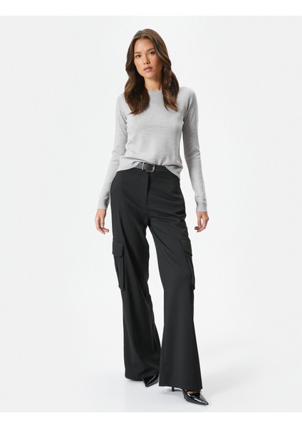 Triko Kazak Bisiklet Yaka Uzun Kollu Basic Kaşmir Dokulu fiyatları