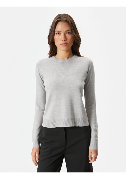 Triko Kazak Bisiklet Yaka Uzun Kollu Basic Kaşmir Dokulu modelleri