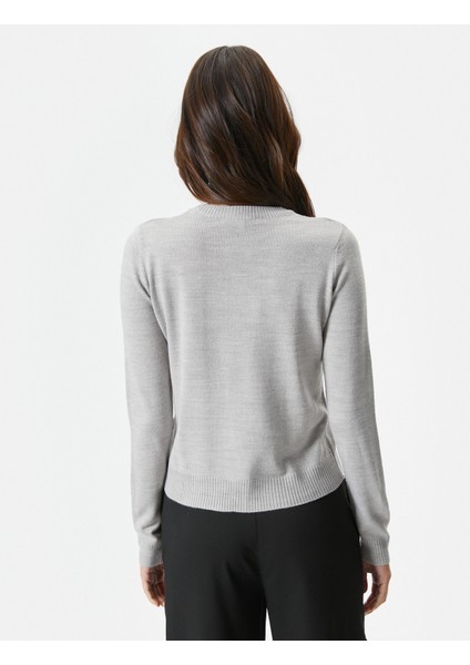 Triko Kazak Bisiklet Yaka Uzun Kollu Basic Kaşmir Dokulu fırsatları