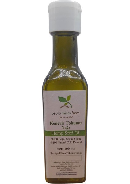 Pauls Micro Farm Kenevir Yağı / Hemp Oil 100 ml