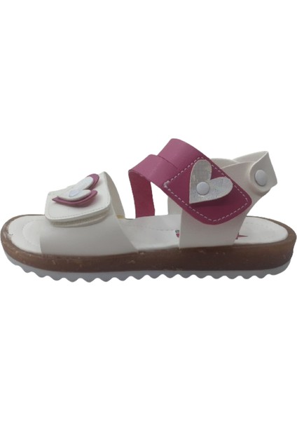 Kız Çocuk Beyaz-Pembe Ortopedik Taban Günlük Şık Sandalet ARZENN369-77 fiyatları