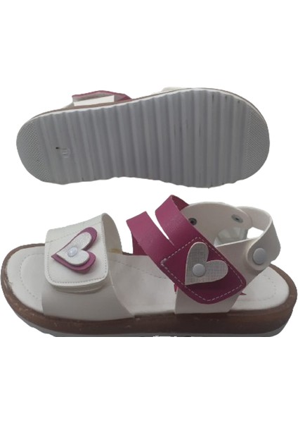 Kız Çocuk Beyaz-Pembe Ortopedik Taban Günlük Şık Sandalet ARZENN369-77 modelleri