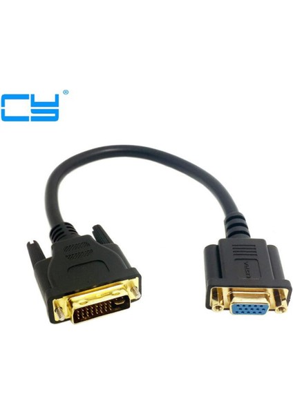 Analog DVI 24+5 Erkek VGA Dişi Monitör Dönüştürücü Adaptör Kablosu 20 cm Siyah DVI VGA Adaptör Adaptörü (Yurt Dışından)