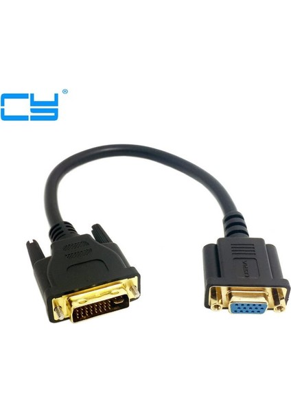 Analog DVI 24+5 Erkek VGA Dişi Monitör Dönüştürücü Adaptör Kablosu 20 cm Siyah DVI VGA Adaptör Adaptörü (Yurt Dışından)