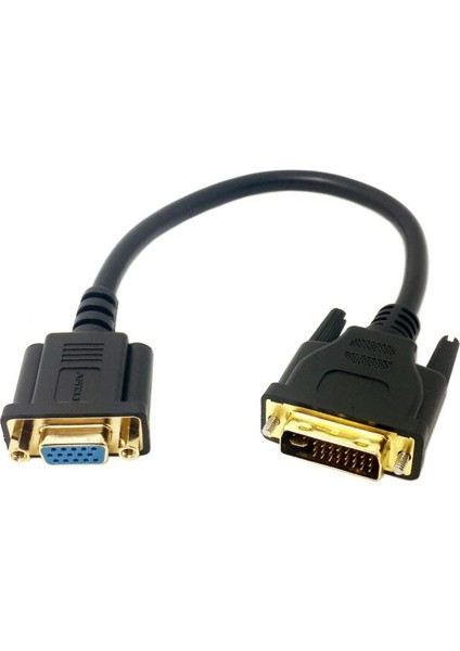 Analog DVI 24+5 Erkek VGA Dişi Monitör Dönüştürücü Adaptör Kablosu 20 cm Siyah DVI VGA Adaptör Adaptörü (Yurt Dışından)
