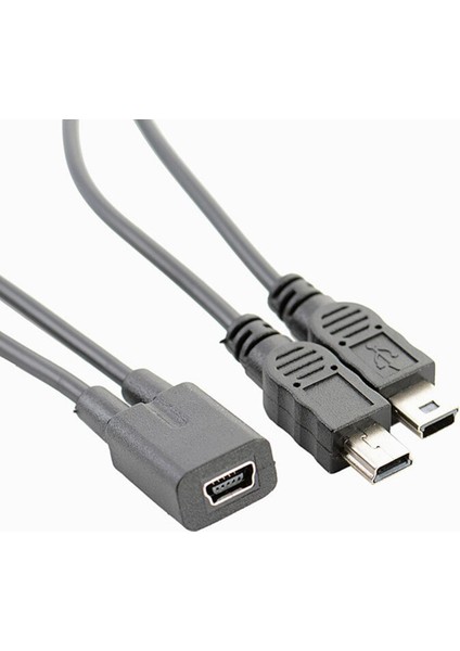 Mini USB 5pin Dişi Mini USB 5pin Erkek + Mini USB Erkek Y Splitter 1 Ila 2 Dönüştürücü Şarj Kablosu 30 cm (Yurt Dışından)